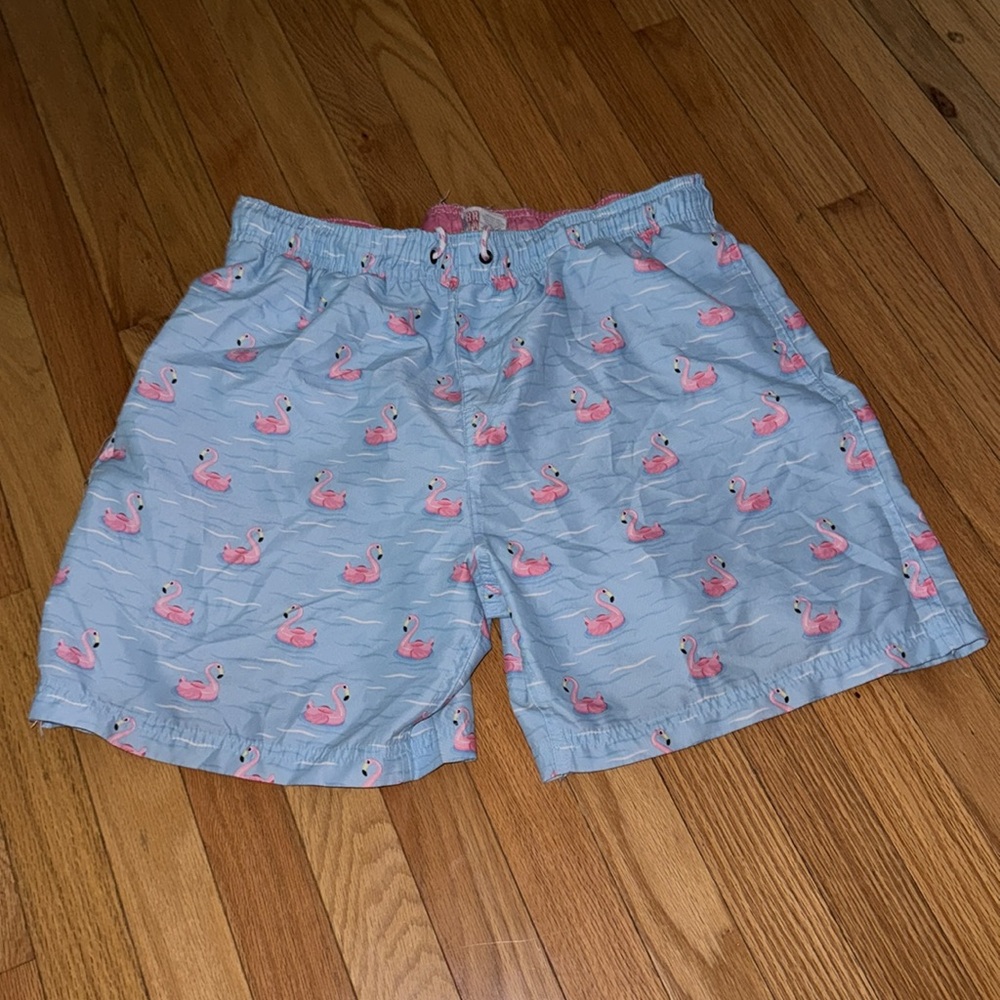 Broken Threads Flamingo Board Shorts Trunks